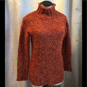 Talbots orange and burgundy colored sweater small petite